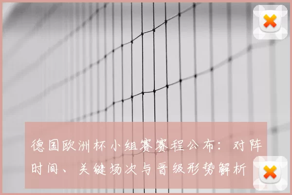 德国欧洲杯小组赛赛程公布:对阵时间、关键场次与晋级形势解析